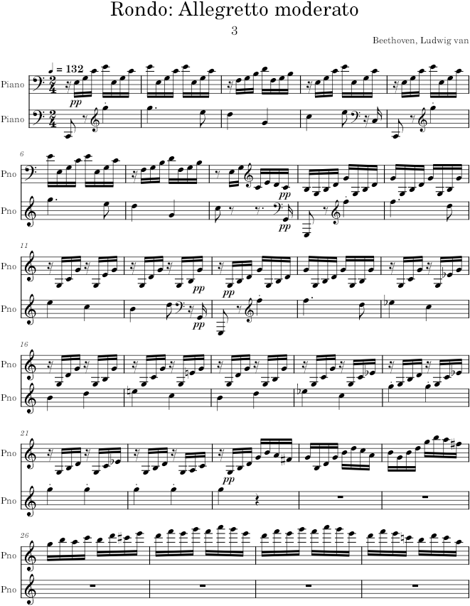 Piano Sonata No. 21, Movement 3 - Beethoven — first page preview