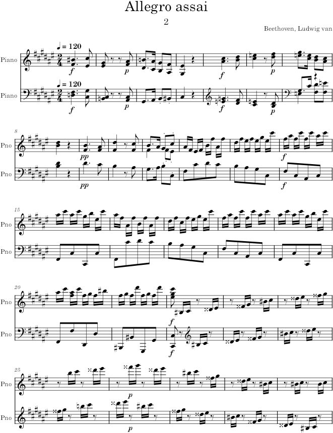 Piano Sonata No. 24, Movement 2 - Beethoven — first page preview