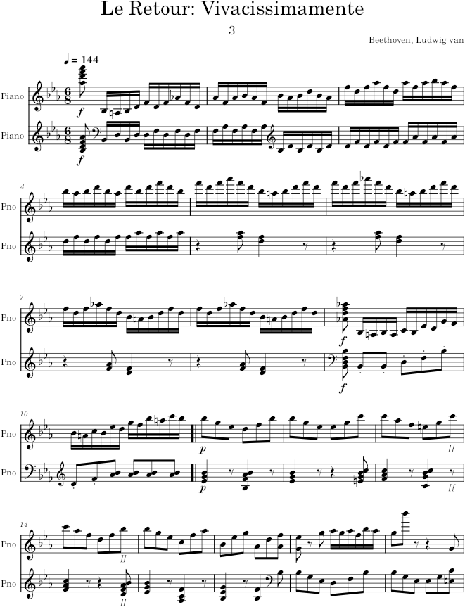 Piano Sonata No. 26, Movement 3 - Beethoven — first page preview