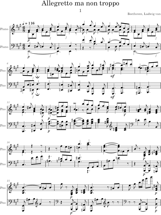 Piano Sonata no. 28 in A major - Beethoven — first page preview