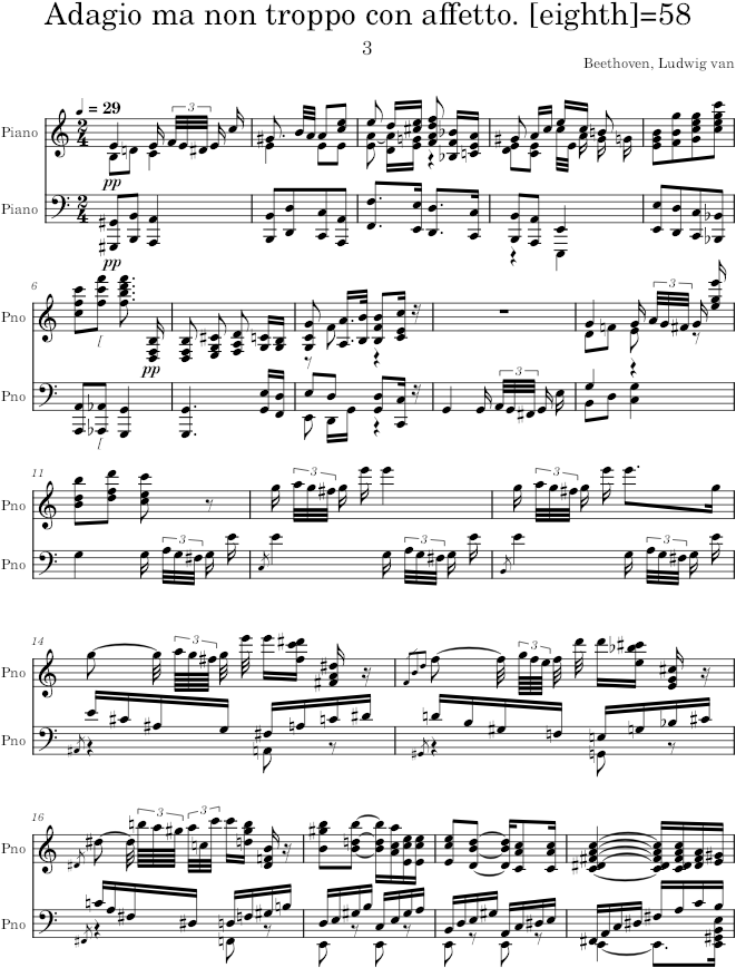 Piano Sonata No. 28, Movement 3 - Beethoven — first page preview
