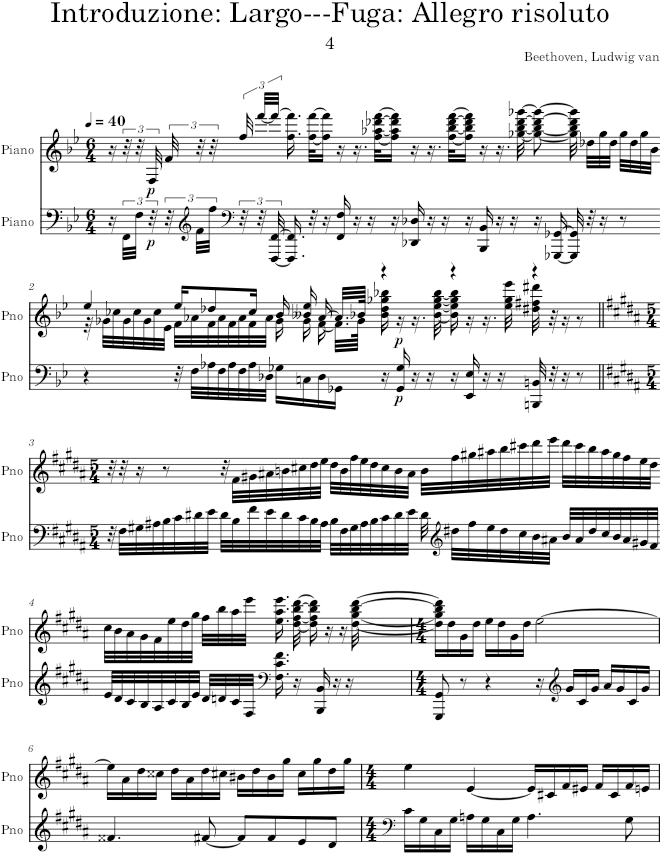 Piano Sonata No. 29, Movement 4 - Beethoven — first page preview