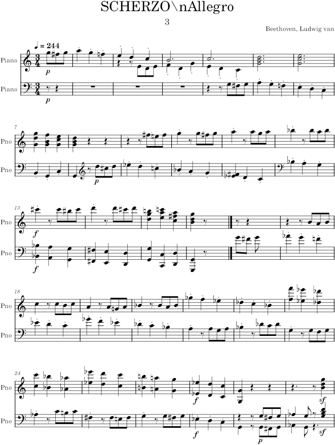 Piano Sonata No. 3, Movement 3 - Beethoven — first page preview