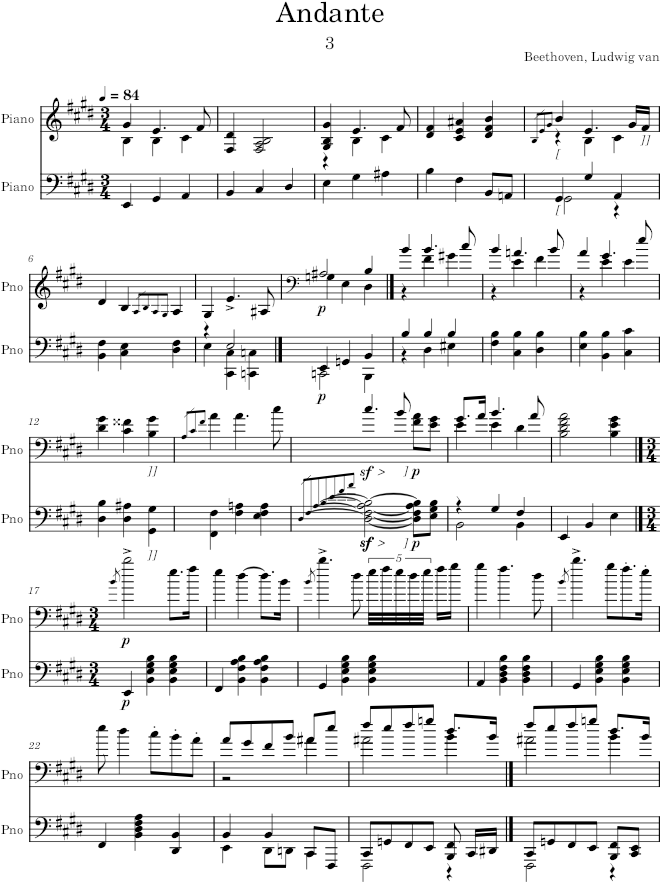 Piano Sonata no. 30 - Beethoven — first page preview