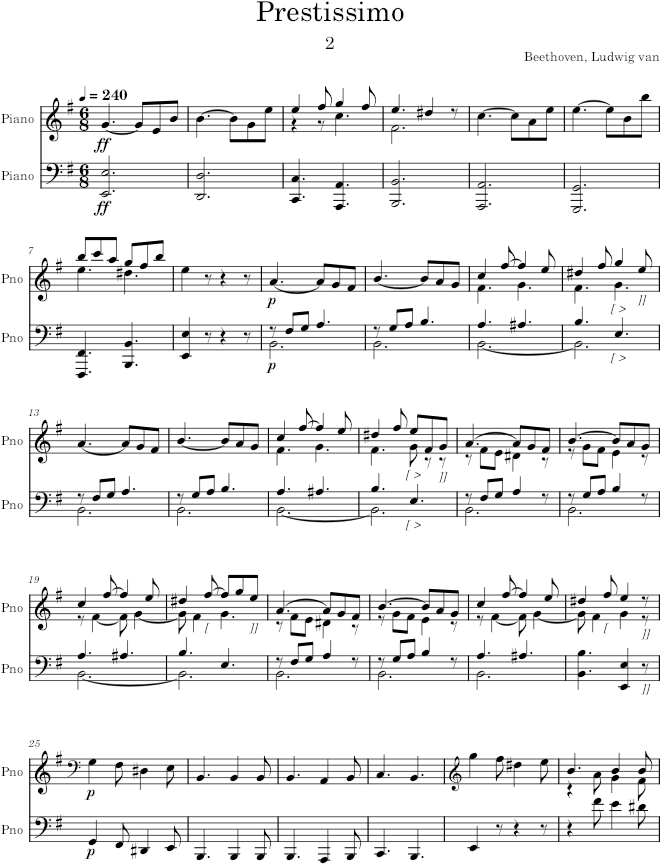 Piano Sonata No. 30, Movement 2 - Beethoven — first page preview