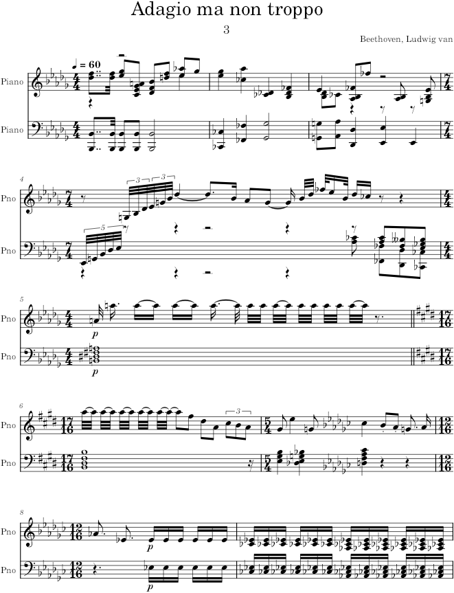 Piano Sonata No. 31, Movement 3 - Beethoven — first page preview