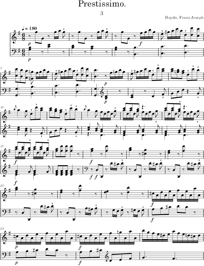 Piano Sonata No. 52, Movement 3 - Haydn — first page preview