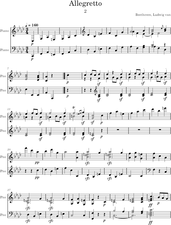 Piano Sonata no. 6 in F major - Beethoven — first page preview