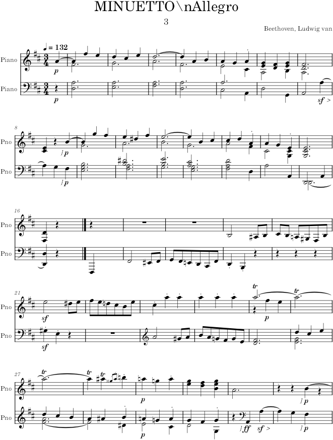Piano Sonata No. 7, Movement 3 - Beethoven — first page preview