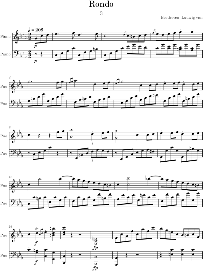 Piano Sonata No. 8, Movement 3 - Beethoven — first page preview