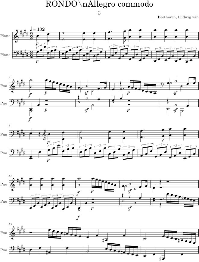 Piano Sonata No. 9, Movement 3 - Beethoven — first page preview