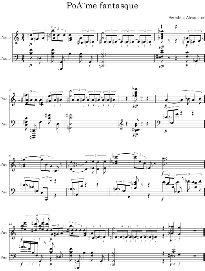 Poem Op. 45, No. 2 - Scriabin — first page preview