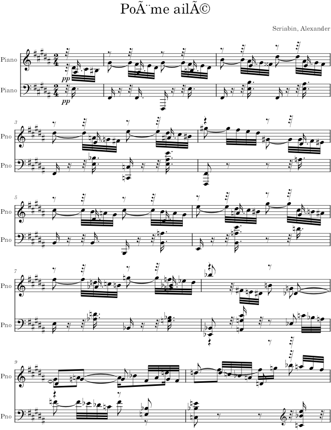 Poem Op. 51, No. 3 - Scriabin — first page preview
