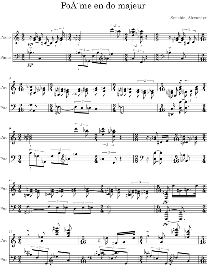 Poem Op. 52, No. 1 - Scriabin — first page preview