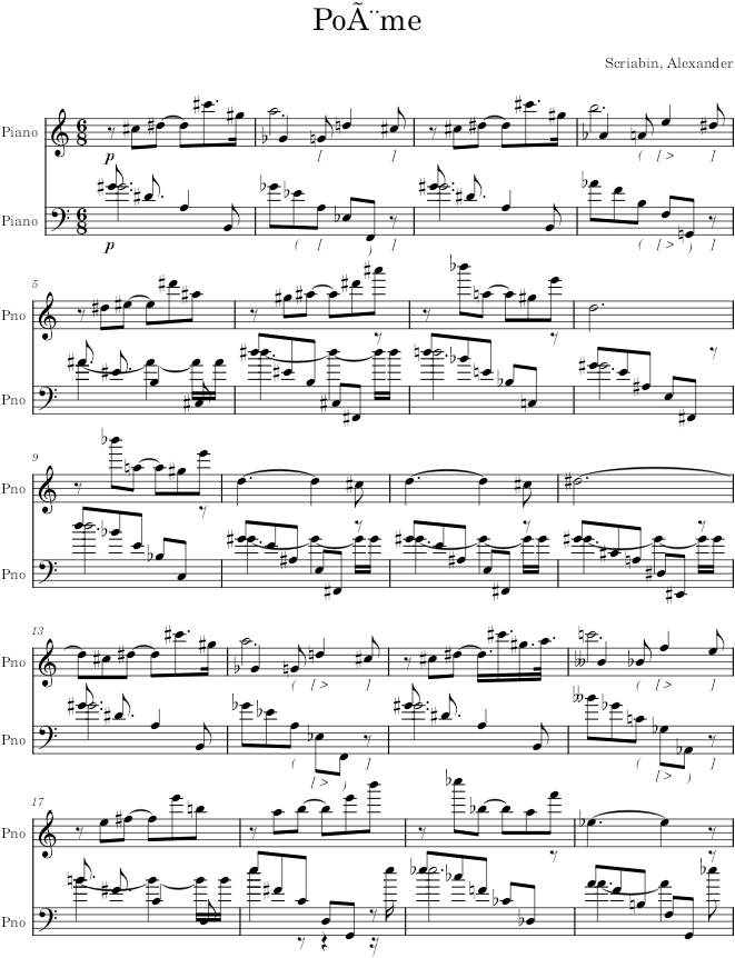 Poem Op. 59, No. 1 - Scriabin — first page preview