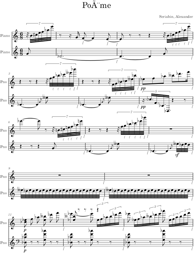 Poème, Op. 69, No. 2 - Scriabin — first page preview