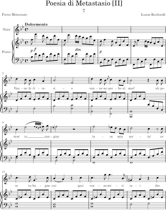 Poesia di Metastasio (II) (12 Deutsche und Italiänische Romantische Gesänge) - Reichardt — first page preview