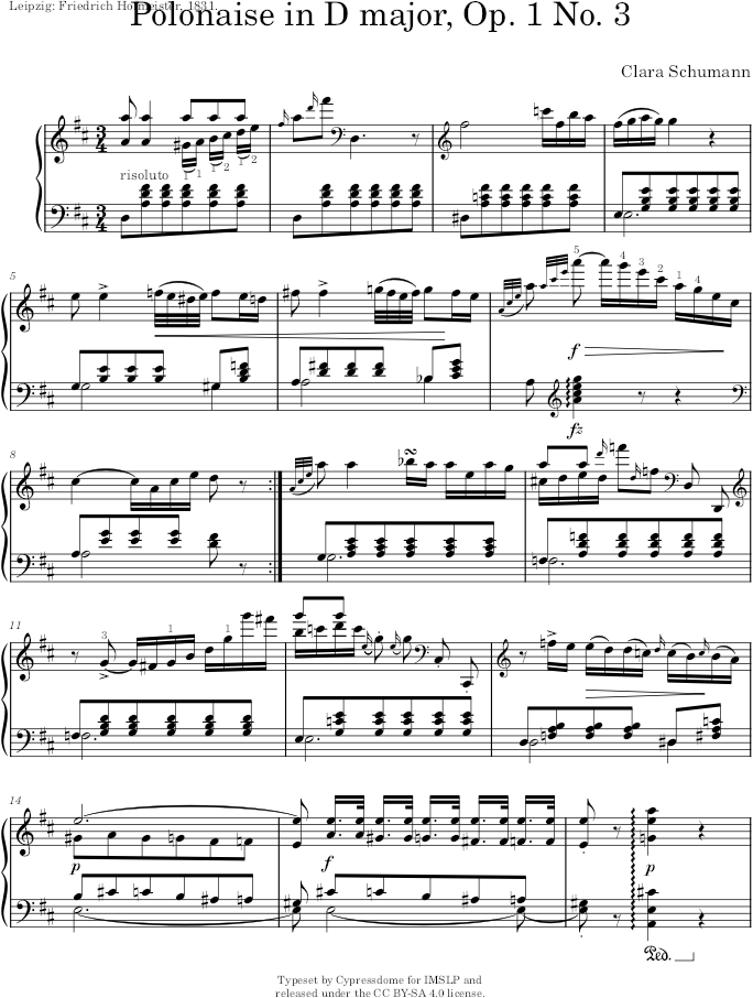 Polonaise Op. 1 No. 3 — first page preview