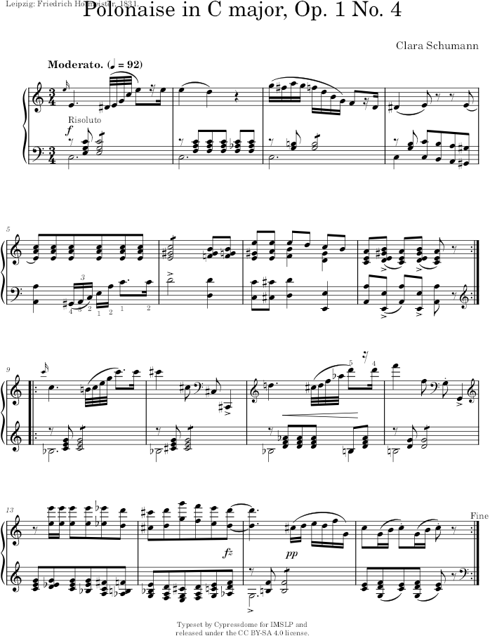 Polonaise Op. 1 No. 4 — first page preview