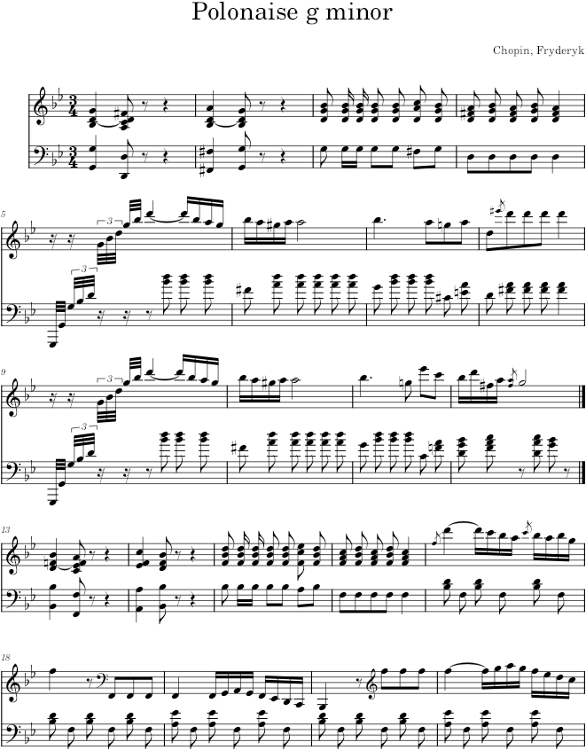 Polonaise Op. Posth - Chopin — first page preview