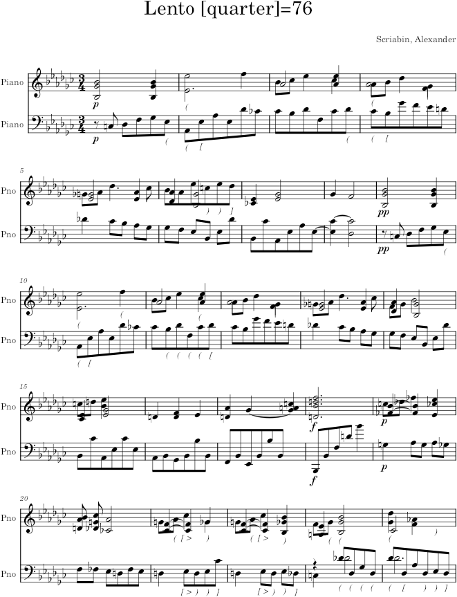 Prelude Op. 11, No. 13 - Scriabin — first page preview