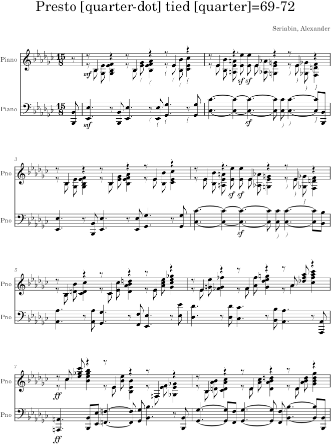 Prelude Op. 11, No. 14 - Scriabin — first page preview