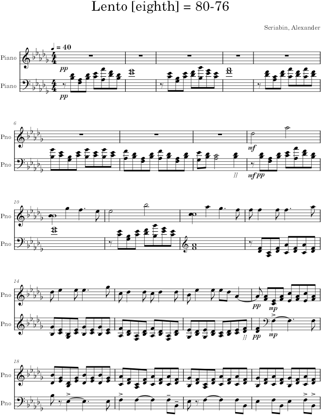 Prelude Op. 11, No. 15 - Scriabin — first page preview