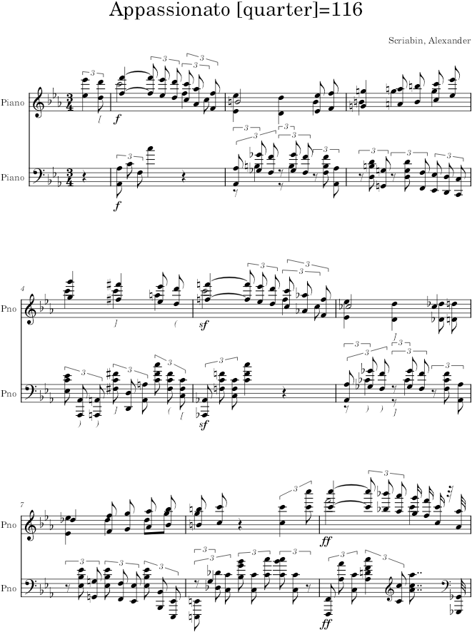 Prelude Op. 11, No. 20 - Scriabin — first page preview