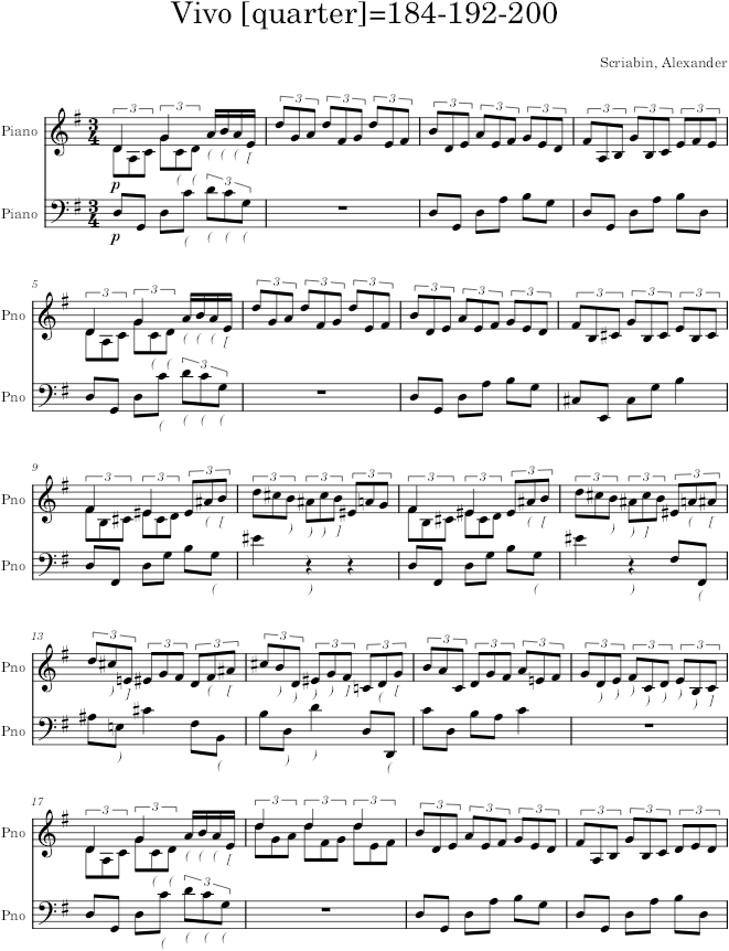 Prelude Op. 11, No. 3 - Scriabin — first page preview