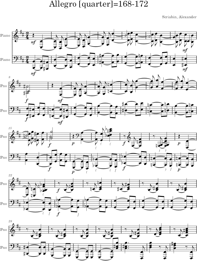 Prelude Op. 11, No. 6 - Scriabin — first page preview