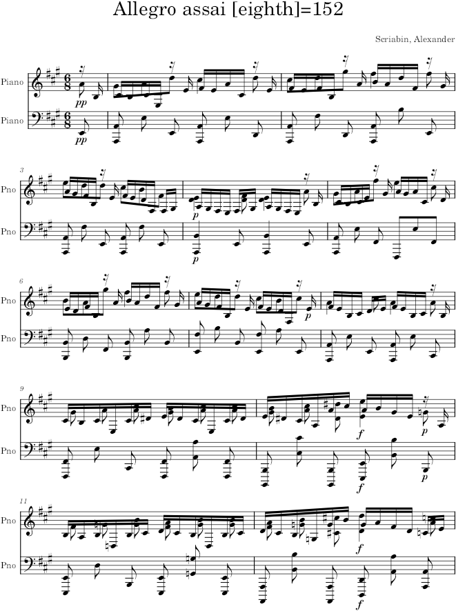 Prelude Op. 11, No. 7 - Scriabin — first page preview