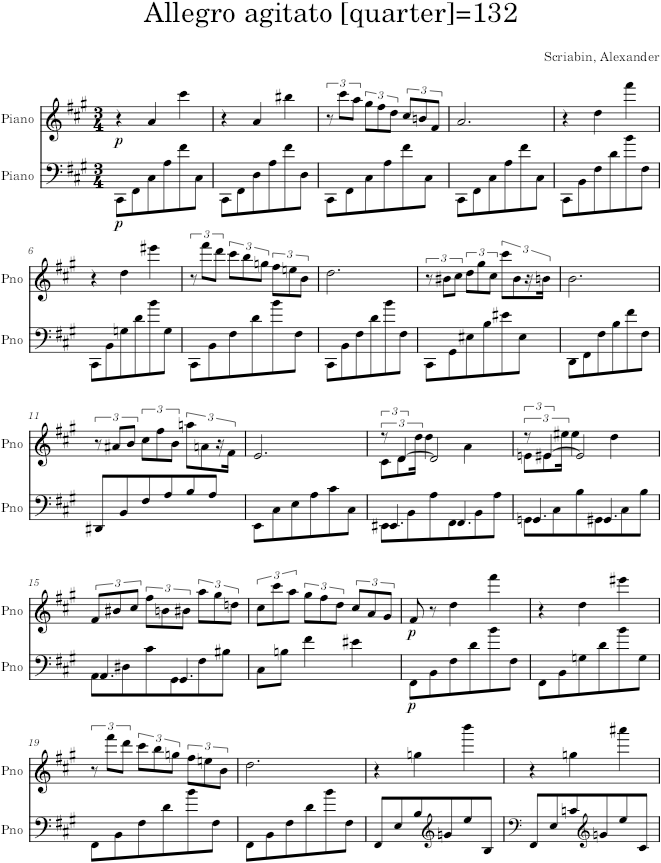 Prelude Op. 11, No. 8 - Scriabin — first page preview