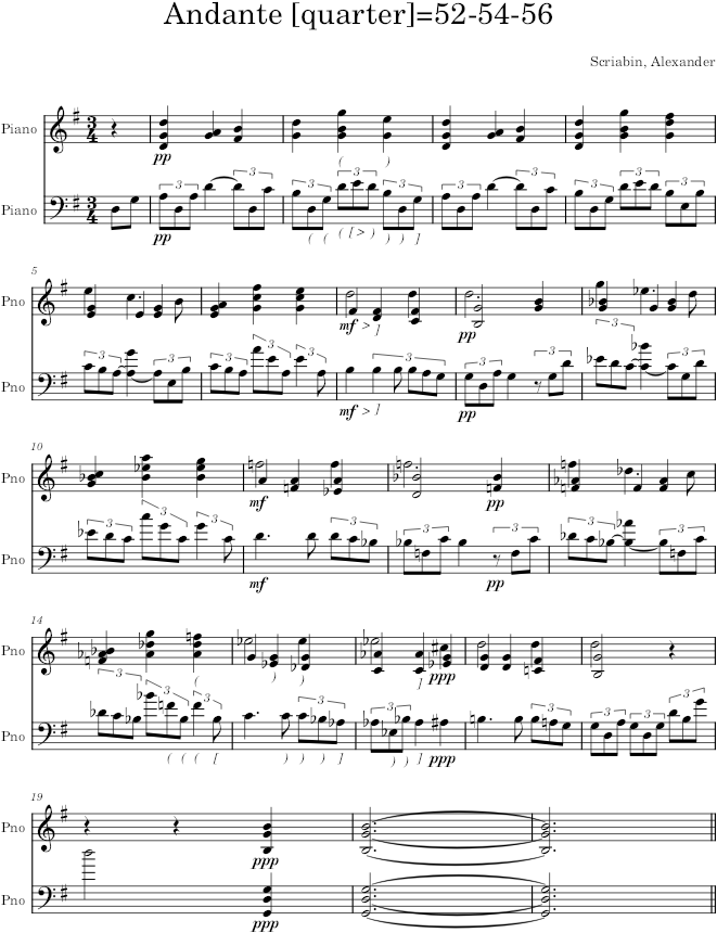 Prelude Op. 13, No. 3 - Scriabin — first page preview