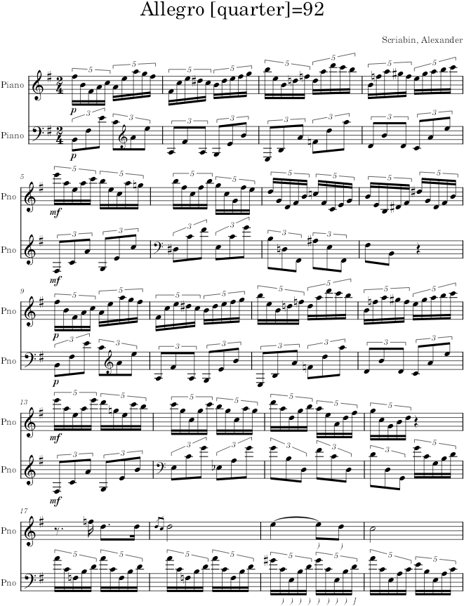 Prelude Op. 13, No. 4 - Scriabin — first page preview