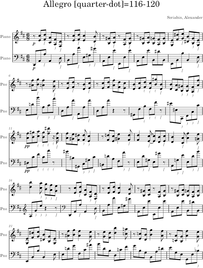 Prelude Op. 13, No. 5 - Scriabin — first page preview