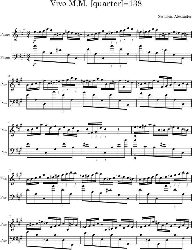 Prelude Op. 15, No. 2 - Scriabin — first page preview