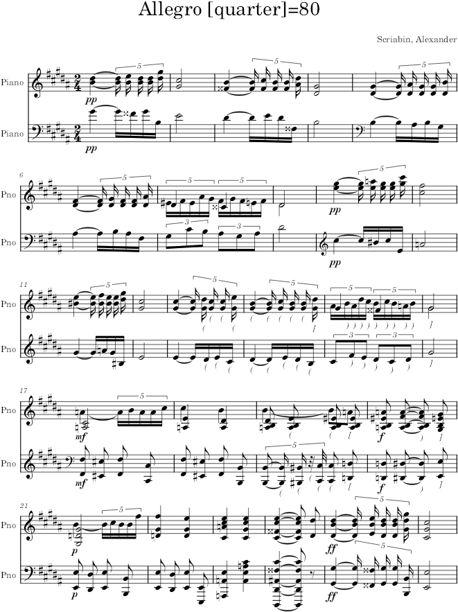 Prelude Op. 16, No. 2 - Scriabin — first page preview