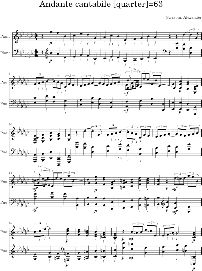 Prelude Op. 16, No. 3 - Scriabin — first page preview