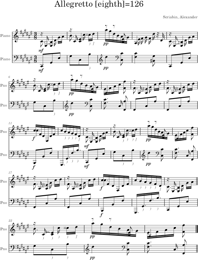 Prelude Op. 16, No. 5 - Scriabin — first page preview