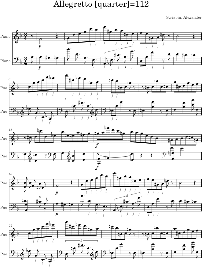 Prelude Op. 17, No. 1 - Scriabin — first page preview