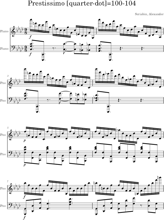Prelude Op. 17, No. 5 - Scriabin — first page preview