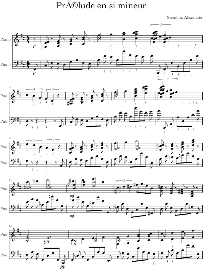 Prelude Op. 22, No. 4 - Scriabin — first page preview