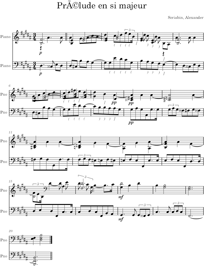 Prelude Op. 27, No. 2 - Scriabin — first page preview