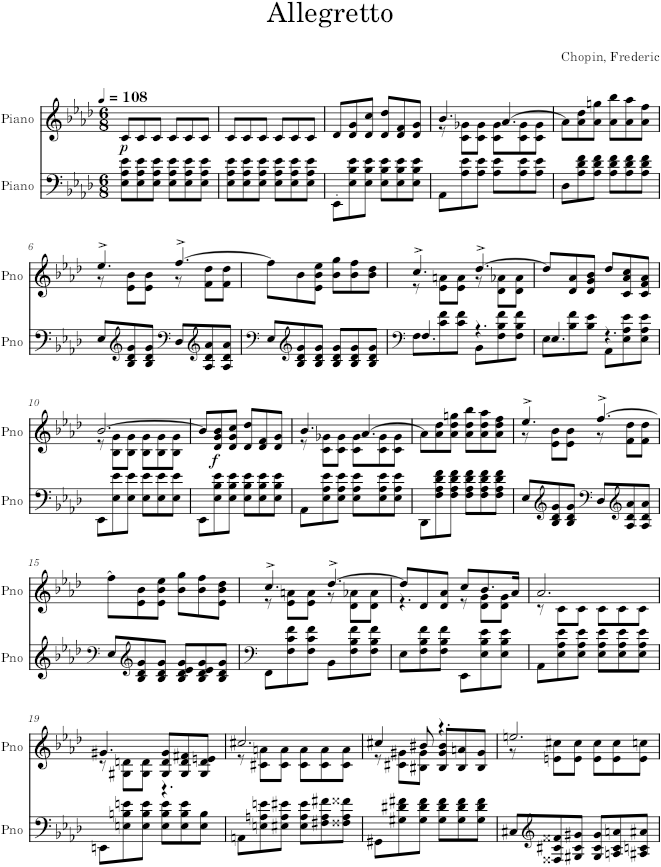 Prelude Op. 28, No. 17 - Chopin — first page preview