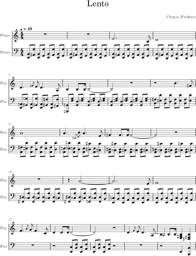 Prelude Op. 28, No. 2 - Chopin — first page preview