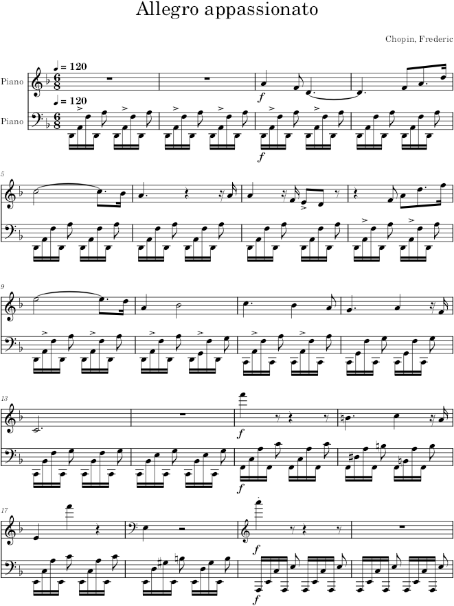 Prelude Op. 28, No. 24 - Chopin — first page preview