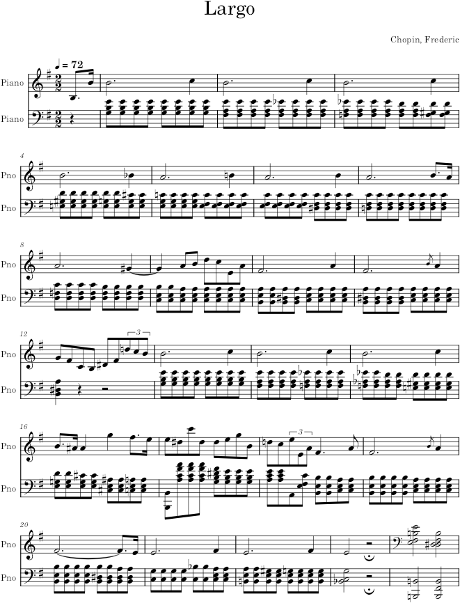 Prelude Op. 28, No. 4 - Chopin — first page preview