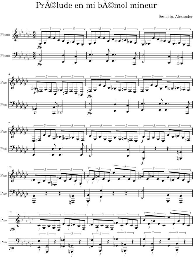 Prelude Op. 31, No. 3 - Scriabin — first page preview