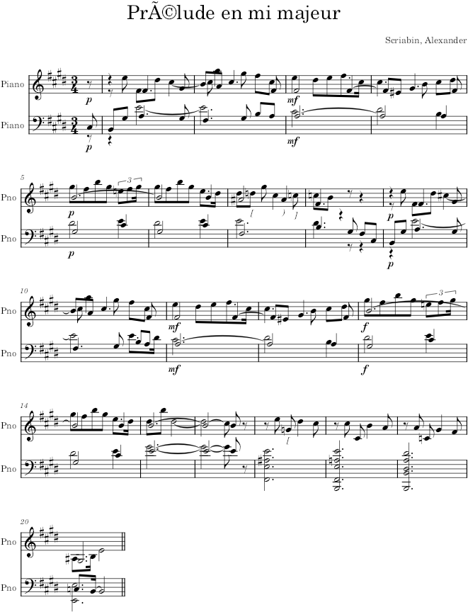 Prelude Op. 33, No. 1 - Scriabin — first page preview