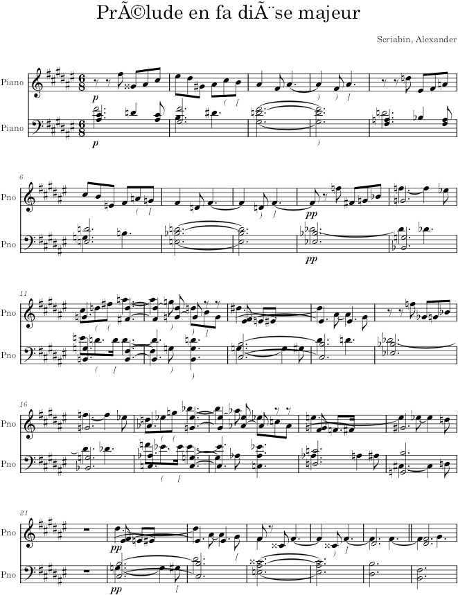 Prelude Op. 33, No. 2 - Scriabin — first page preview